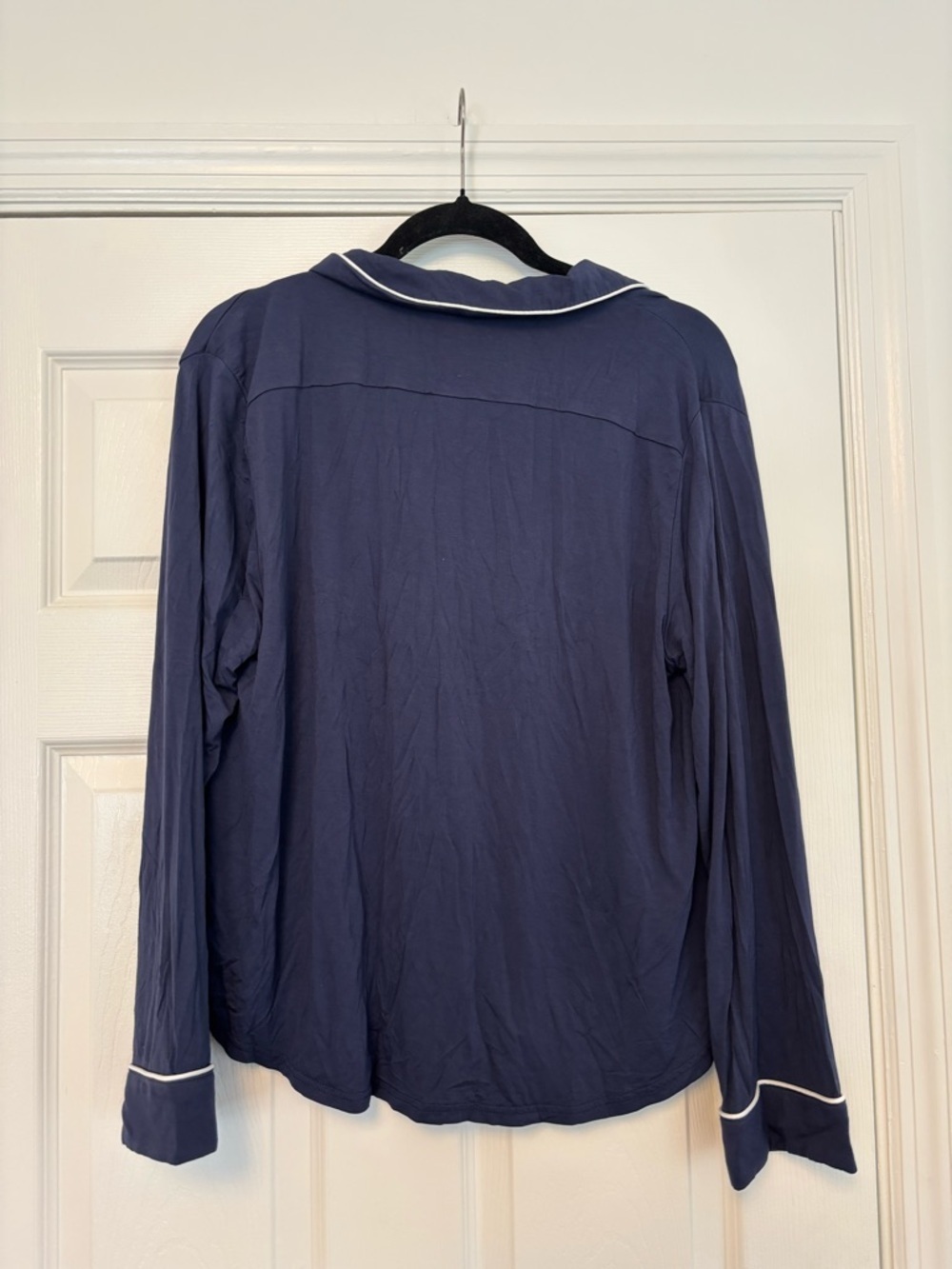Cozy Earth Bamboo Pajama Top Navy Long Sleeve Size Large Excellent Condition